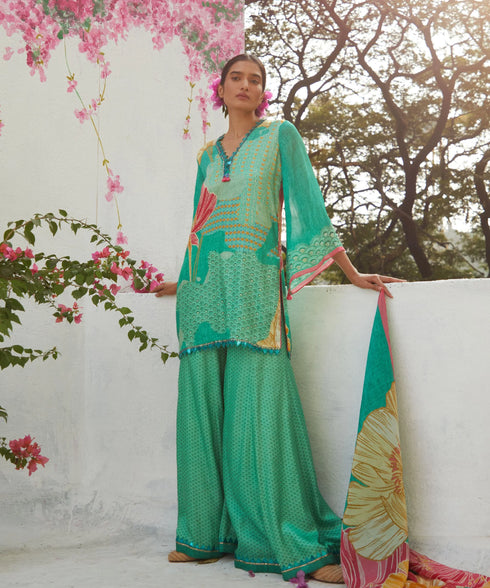 Aqua Sharara Set